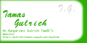 tamas gulrich business card